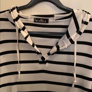 Black and white striped hoodie